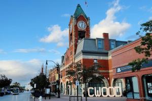 a building with a clock tower on top of it at Mariner motor hotel in Collingwood