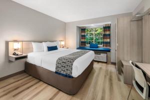 a hotel room with a large bed and a window at Microtel Inn & Suites - Greenville in Greenville +39 photos