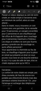 a screenshot of a text message on a cell phone at Chez Bernard in Mareuil-Caubert