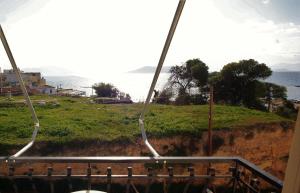 a view of the ocean from a gondola at Ulrika in Egina