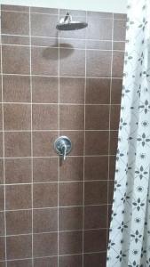 a shower with a sink and a shower curtain at Hotel Center 1&2 in Rome