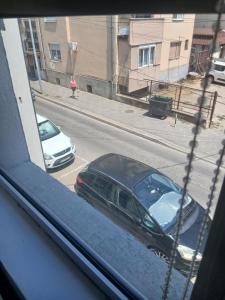 a view from a window of a car parked on a street at Aleksinac Centar Two-Bedroom Apartment in Aleksinac