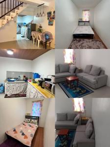 a collage of four pictures of a living room at Juriz staycation Place in Santo Tomas