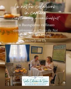a man and woman sitting at a table in a restaurant at Santa Caterina da Siena B&B in Catania +88 photos
