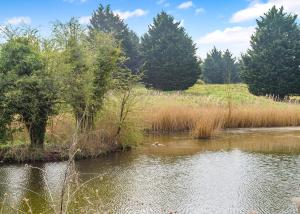 a body of water with trees and grass at Faringdon Grange in Faringdon