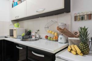 A kitchen or kitchenette at Spacious 1-bedroom apartment