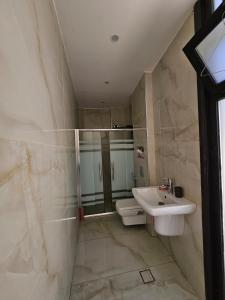 a bathroom with a sink and a toilet at Sun farm souf in Jerash +13 photos