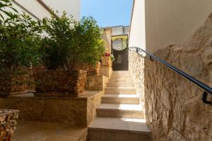 a stairway leading to a building with potted plants at SOLE e LUNA - JACUZZI e RELAX in Neviano