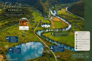 a map of a park with a river at Kućica na jezeru in Jezero