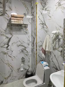 a bathroom with a toilet and a sink at Apartment with FREE Massage chair Fergana in Fergana +20 photos