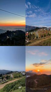 a group of four pictures of the same sunset at Gomismta Golden Hour Cottages in Gomi