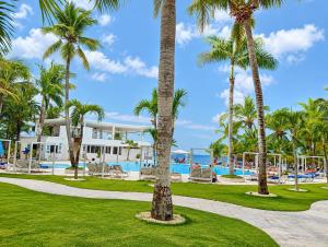 a resort with palm trees and a swimming pool at 1 Sol Dominicus Solo Adultos Habitación con Entrada Independiente y Baño Privado in Bayahibe