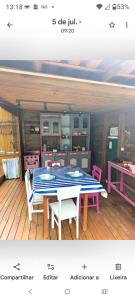 a picture of a dining room with a table and chairs at Recanto Duas Rosas in Venda Nova do Imigrante