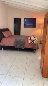 a bedroom with a bed in a room at Áurea hospedagem in Ciudad del Este