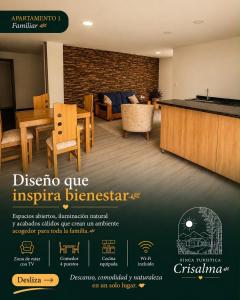 a flyer for a chiropractic office with a table and chairs at crisalma 2 in La Tebaida