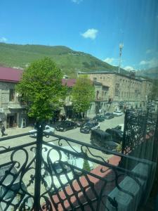 a view of a city street from a balcony at Zangezur Hotel in Goris +98 photos