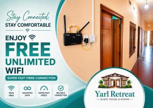 a flyer for a hotel room with a door at Yarl Retreat Villa - Non-AC in Jaffna