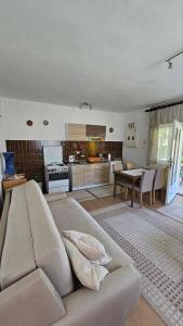 a living room with a couch and a kitchen at Apartman Marija in Zlatibor