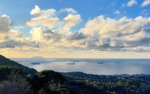 a view of a large body of water with ships in it at I mille Tramonti di Ilaria in Livorno