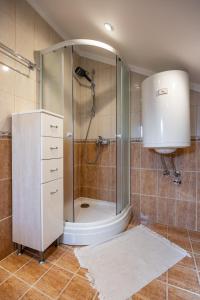 a bathroom with a shower and a sink at Boka Garden in Bijela +22 photos