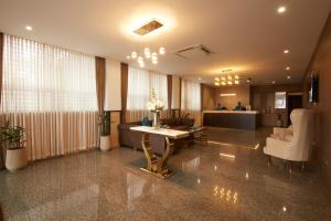 a hospital lobby with a waiting room and a reception at Clickon Value Seven Hills in Chik Bānavar