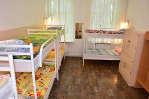 Rúm í herbergi á Vishnya Hostel