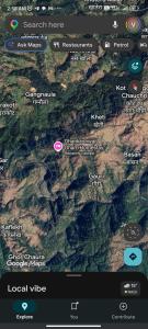 a screen shot of a map of a mountain at Dhankeshwar Dham Homestay in Champawat