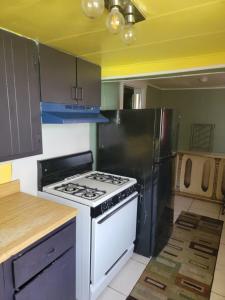 a kitchen with a stove and a refrigerator at ARMANI MANOR rustic spacious 2br unit 1 in Wildwood