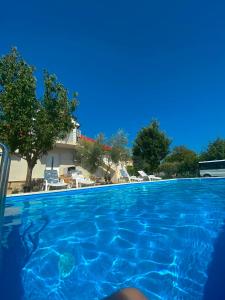 a person in the swimming pool at a resort at Apartman Maga 2 in Gnjilišta