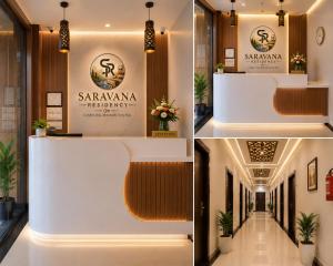 a hotel lobby with a sign that reads sarma therapy at Saravana Residency in Allinagaram