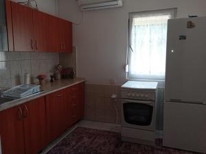 a kitchen with a stove and a refrigerator at Ilidza Heart of the nature by Armin in Slivlje