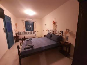 a bedroom with a large bed in a room at Studios RENA in Fournoi