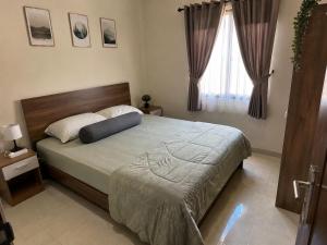 a bedroom with a large bed and a window at Vrh Beograda Villa 2 in Zaječar