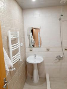 a bathroom with a sink and a mirror at Relax garden area with BBQ zone in Yerevan +27 photos
