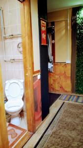 a bathroom with a toilet in a room at Небольшая СТУДИЯ, проспект ЦЕНТРАЛЬНЫЙ 124А, 2 дивана, 2 кресла 3 этаж 9 этажного дома Wi-Fi in Mykolaiv +23 photos