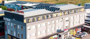 an overhead view of a building in a city at Kubi Hotel in Struga