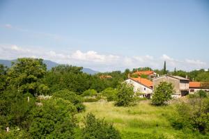 a group of houses in a field with trees at Sunny oasis in Marčelji