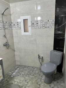a bathroom with a toilet and a shower at مفروشة السعادة in Tlemcen