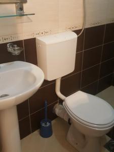 a bathroom with a toilet and a sink at Buljarica Bay Apartments in Petrovac na Moru