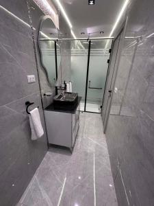 a bathroom with a sink and a mirror at برج الهندي in Cairo +20 photos