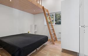 a bedroom with a bed and a ladder in a room at Awesome Home In Bording With Sauna in Korning