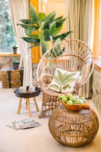 a room with two chairs and a bowl of fruit at Karia Bel - Adult Only +12 in Bozburun +91 photos