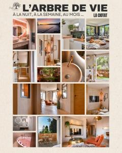 a collage of pictures of a living room at Mon petit cocon au bord de l'eau in La Ciotat +22 photos
