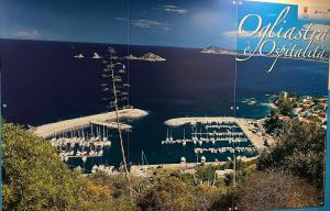 a view of a harbor with boats in the water at Domus Enricucciu in Lanusei