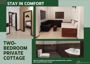 a collage of three pictures of a hotel room at Riva Resorts in Vythiri +31 photos