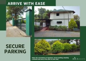 a collage of pictures of a house and a fence at Riva Resorts in Vythiri