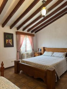 a bedroom with a bed and a window at Casa Ana in Monóvar