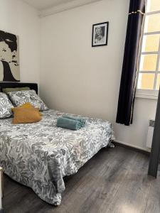 a bedroom with a bed and a window at Superbe appartement cosy Centre Bordeaux in Bordeaux