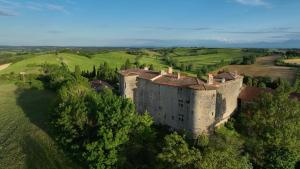 an old castle in the middle of a green field at Château de Mézerville in Mézerville