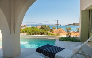 a view of a swimming pool from a house at Villa Selina 2 - Etheras Properties in Kythira